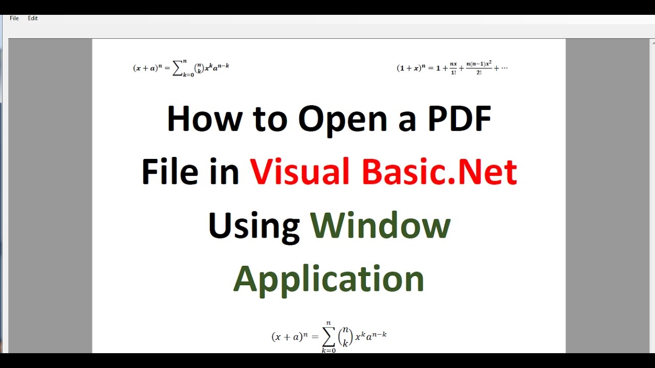 free vb net tutorial pdf